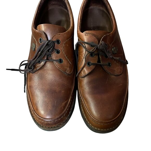 Vintage Hush Puppies Body Shoe Leather Oxfords Mens 9.5 Narrow Used Brown main image 8